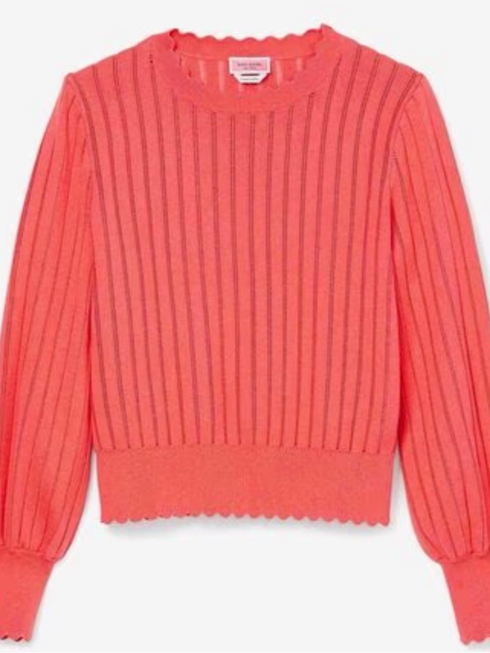 Kate Spade Pointelle Ribbed Sweater Size Small - Picture 3 of 9